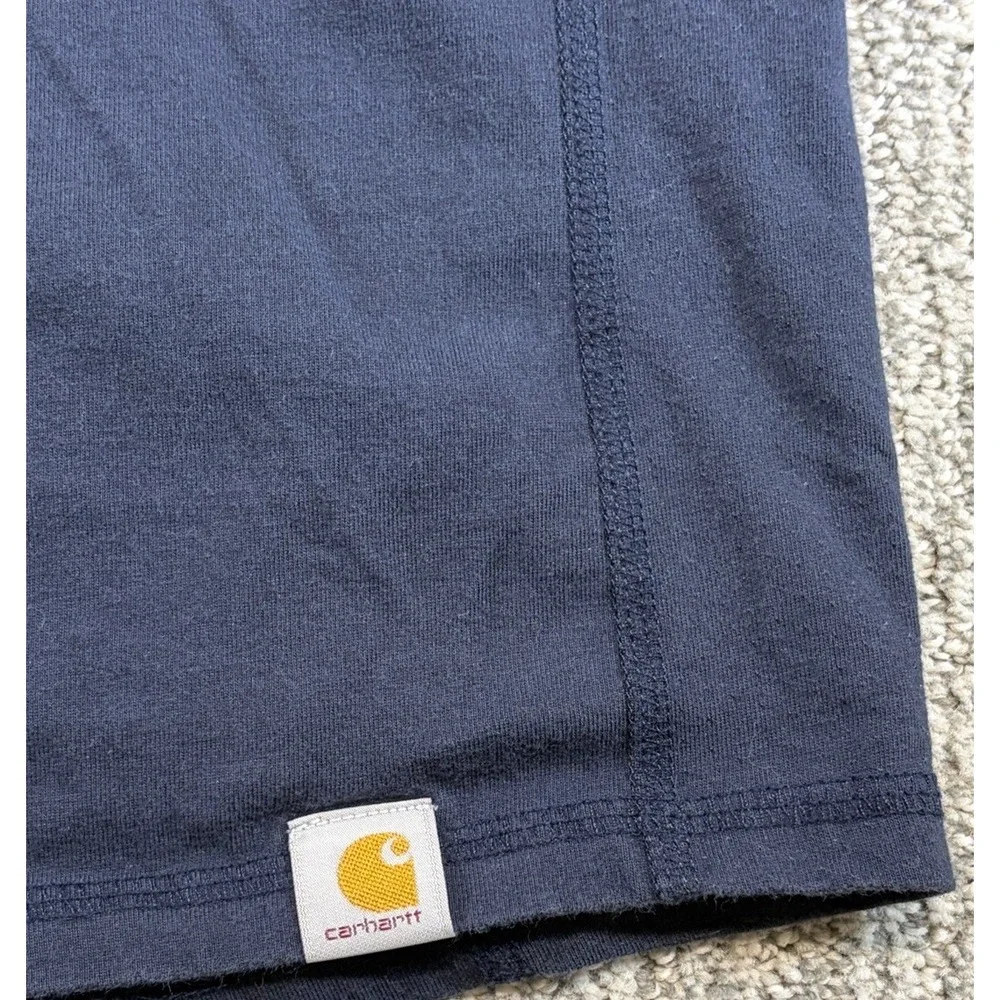 Carhartt Force Hoodie Shirt Mens XL Navy Blue Relaxed Fit Stretch Workwear - Picture 3 of 9